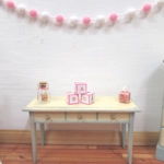 Dolls House Pom Pom Garland Pink & White Miniature Decor 1:12 Scale