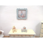 Dolls House Nursery Picture Peter Rabbit Blue Framed Miniature Decor 1:12 Scale