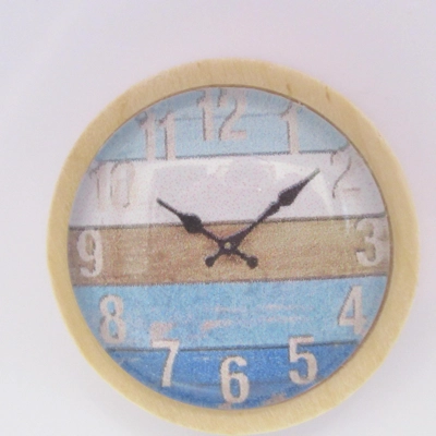 Dolls House Clock Beach Drift Wood Theme Miniature Wall Decor 1:12th Scale