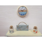 Dolls House Clock Beach Drift Wood Theme Miniature Wall Decor 1:12th Scale