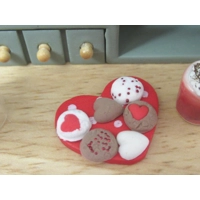 Dolls House Cookies Valentine Miniature Food 1:12th Scale