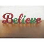 Dolls House Believe Word Hand Painted Miniature Christmas Decoration 1:12th Scale