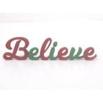 Dolls House Believe Word Hand Painted Miniature Christmas Decoration 1:12th Scale