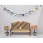 Dolls House Bunting Miniature Seaside Beach House Hut 10 Wood Flags 1:12 Scale