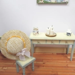 Dolls House Hat Orange & White Ribbon with Satin Bow Miniature Clothes Accessory 1:12 Scale