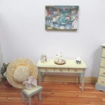 Dolls House Hat Orange & White Ribbon with Satin Bow Miniature Clothes Accessory 1:12 Scale