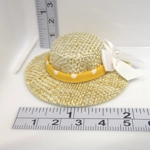 Dolls House Hat Orange & White Ribbon with Satin Bow Miniature Clothes Accessory 1:12 Scale
