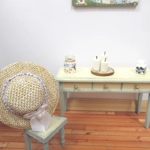 Dolls House Hat Lilac Ribbon and White Satin Bow Miniature Clothes 1:12 Scale