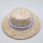 Dolls House Hat Lilac Ribbon and White Satin Bow Miniature Clothes 1:12 Scale