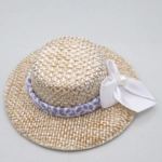 Dolls House Hat Lilac Ribbon and White Satin Bow Miniature Clothes 1:12 Scale