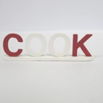 Dolls House Cook Word Miniature Kitchen Decor Red & White 1:12th Scale