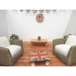 Dolls House Table British Flag Handmade Low Coffee 5cm x 5cm Miniature Furniture 1:12 Scale