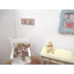 Dolls House Coat Rack Hooks Peter Rabbit Pink Nursery Miniature Clothes Robe Towel 1:12 Scale