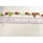 Dolls House Christmas Bunting Miniature Wood Flags and PomPoms 1:12 Scale Xmas Decoration