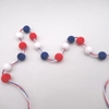 Dolls House Garland Red White and Blue PomPoms 1:12 Scale Decor