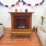 Dolls House Pennant 4th July Garland Bunting 6 Flags and PomPoms Miniature Decoration 1:12 Scale