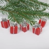 Dolls House Presents Christmas Tree Decorations 5 Red and Silver Miniature Hanging Xmas Parcels 1:12