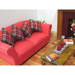 Dolls House Tartan Cushion Miniature Throw Plaid Pillow Handmade 1:12 Scale Accessory