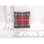 Dolls House Tartan Cushion Miniature Throw Plaid Pillow Handmade 1:12 Scale Accessory