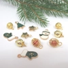 Dolls House Christmas Tree Decorations 12 Miniature Baubles and Trinkets Red Green Gold 1:12th Scale