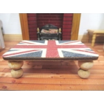 Dolls House Table UK Flag Design Handmade Low Coffee Occasional Miniature Furniture 1:12 Scale