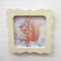 Dolls House Nursery Picture Squirrel Nutkin Peter Rabbit Framed Miniature 1:12 Scale