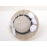 Dolls House Hat Black & White with Satin Roses and Bow Miniature Clothes Accessory 1:12 Scale