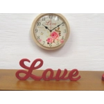 Dolls House Miniature Clock in a Wood Frame Love Vintage Theme 1:12th Scale Accessories