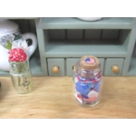 Dollhouse 4th July Candy in a Decorated Glass Jar Miniature Accessory 1:12th Scale