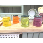 Dolls House Jam Preserve Jars Set of 4 Lemon Curd Jams Marmalade 1:12th Scale Miniature Kitchen Food