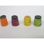 Dolls House Jam Preserve Jars Set of 4 Lemon Curd Jams Marmalade 1:12th Scale Miniature Kitchen Food
