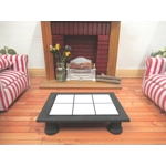 Dolls House Table Tiled Black & White Low Coffee Occasional Miniature Furniture 1:12 Scale