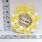 Dolls House Wreath Happy Easter Yellow and White PomPom Miniature Decoration 1:12th Scale