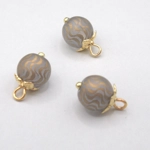 Dolls House Christmas Tree Decorations 6 Gold Colour Miniature Frosted Glass Baubles 1:12th Scale