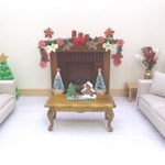 Dolls House Christmas Garland Flowers and Gingerbread Men Miniature Decoration 1:12 Scale