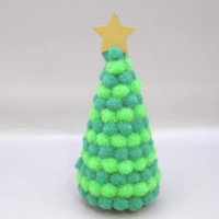 Dolls House Christmas Tree Green Pom Poms Miniature Xmas Decoration 1:12th Scale