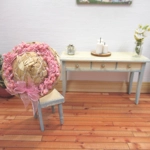 Dolls House Hat Straw Pink Floral Miniature Clothes Accessories 1:12 Scale