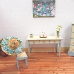 Dolls House Straw Hat Blue Flowers Miniature Clothes Accessories 1:12 Scale