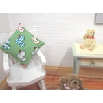 Dolls House Cushion Ducks Pattern Handmade Throw Pillow 1:12 Scale Nursery Miniature