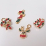 Dolls House Christmas Tree Decorations 12 Red Green Gold Miniature Baubles and Trinkets 1:12th Scale