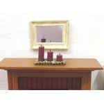 Dolls House Mirror Vintage Style Cream and Gold Colours Miniature Decor 1:12 Scale
