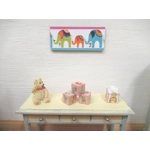 Dolls House Nursery Picture Elephants Miniature Wall Art 1:12 Scale