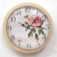 Dolls House Clock Vintage Rose Theme Miniature Decor Accessories 1:12th Scale