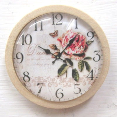 Dolls House Clock Vintage Rose Theme Miniature Decor Accessories 1:12th Scale