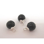 Dolls House Christmas Tree Decorations 12 Black Silver Miniature Baubles and Stars 1:12th Scale