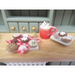 Dolls House Christmas Cookies and Plate 9 Miniature Xmas Biscuits 1:12th Scale