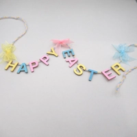Dolls House Easter Garland Pink Yellow and Blue Miniature Decoration 1:12 Scale