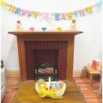 Dolls House Easter Garland Pink Yellow and Blue Miniature Decoration 1:12 Scale