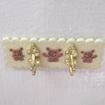 Dolls House Nursery Coat Hooks Bears Miniature Clothes Robe Towel Wall Rail 1:12 Scale