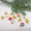Dolls House Christmas Tree Decorations 12 Rainbow Gold Baubles 1:12th Scale Miniature Ornaments